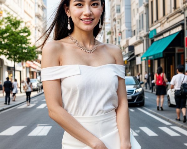 Stylish Woman in Urban Setting with Chic Outfit