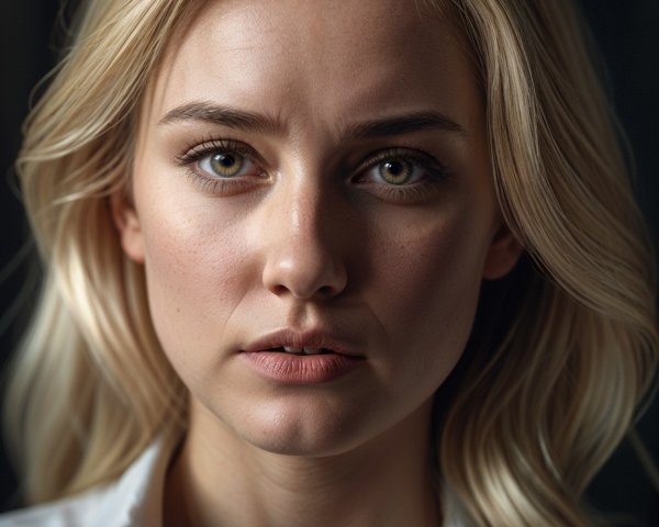 Close-Up Portrait of a Young Woman with Blonde Hair
