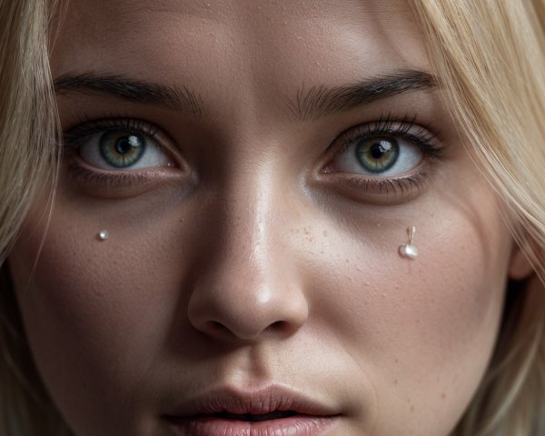 Close-up Portrait of a Young Woman with Green Eyes