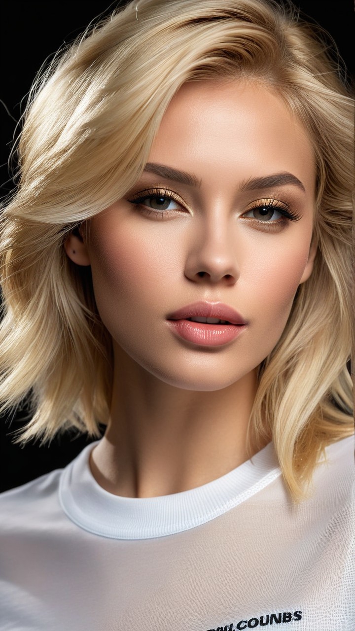 Close-up Portrait of a Young Woman with Blonde Hair