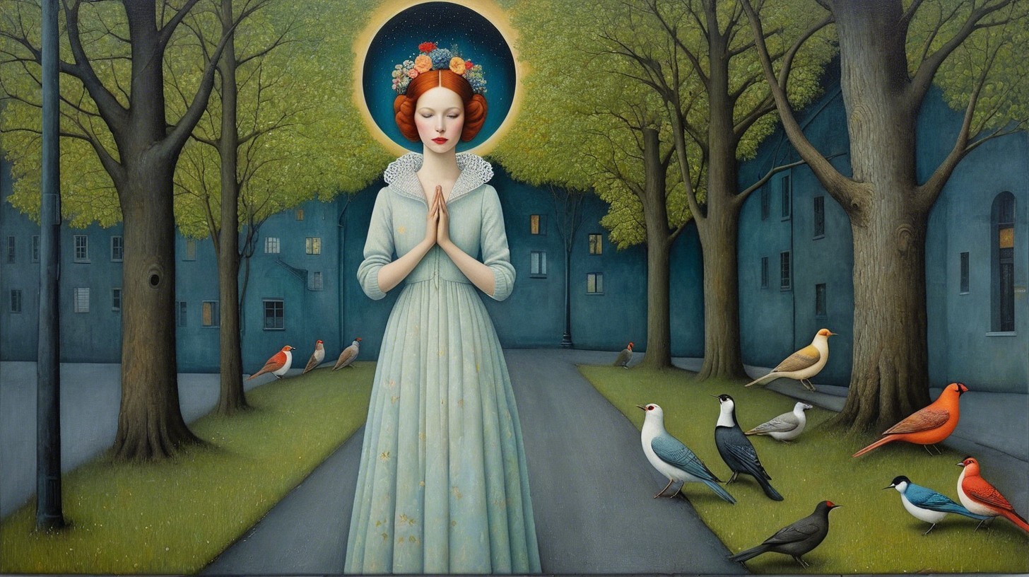 Allegorical Painting of a Woman in Contemplation