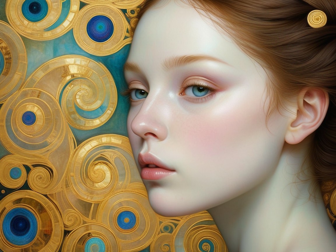 Close-Up Portrait of a Young Woman with Green Eyes