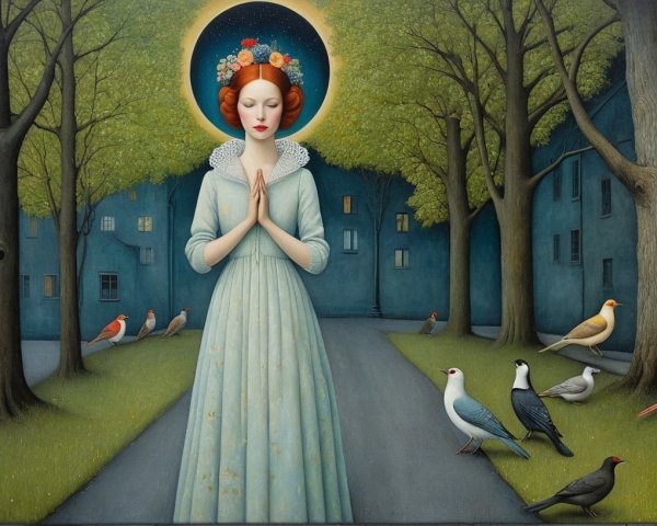 Allegorical Painting of a Woman in Contemplation