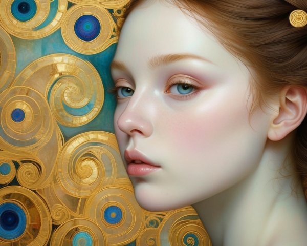 Close-Up Portrait of a Young Woman with Green Eyes