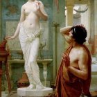 Marble Statue of Female Figure in Ornate Room