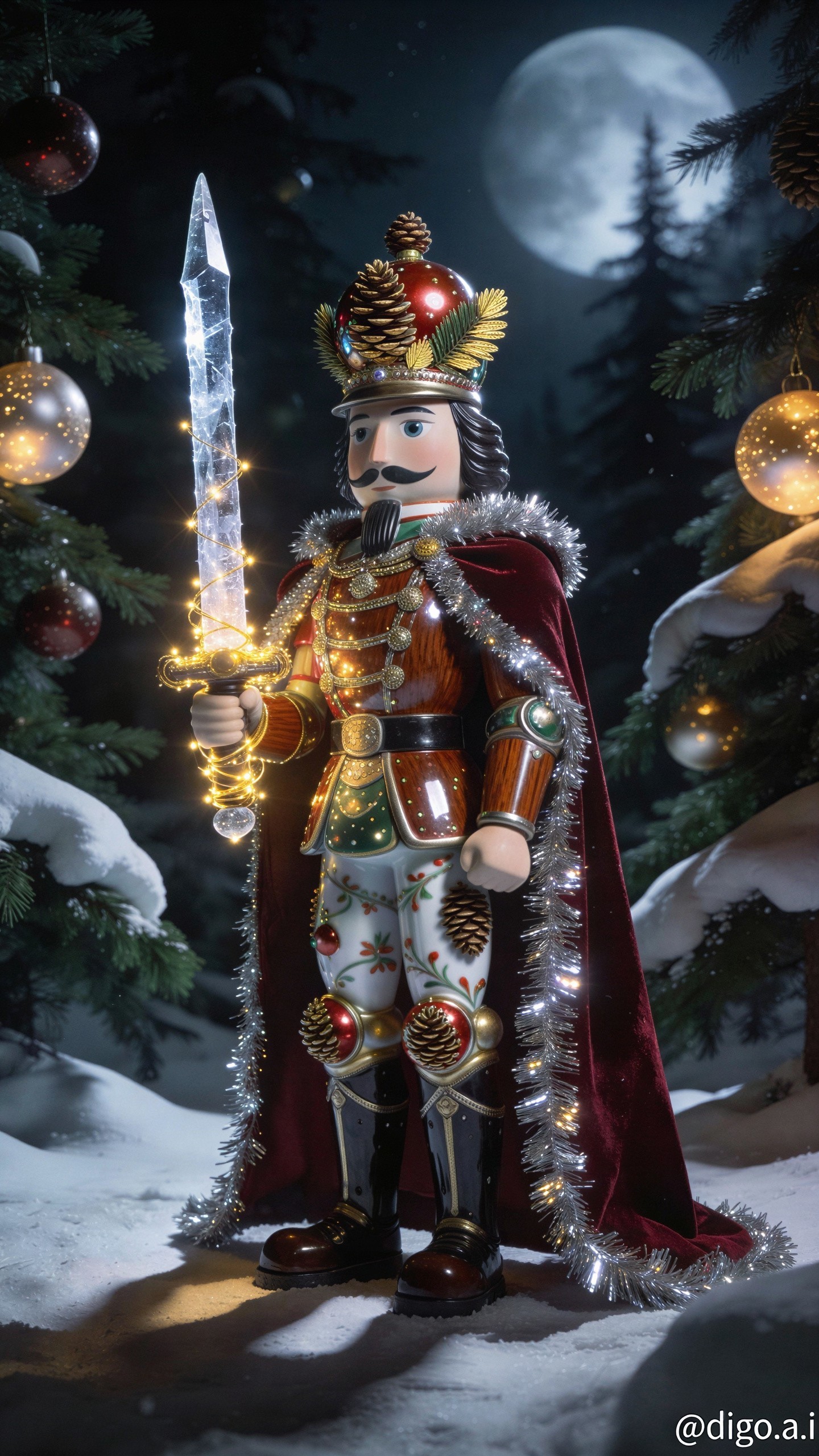 Intricate Nutcracker Doll with Detailed Features and Saber