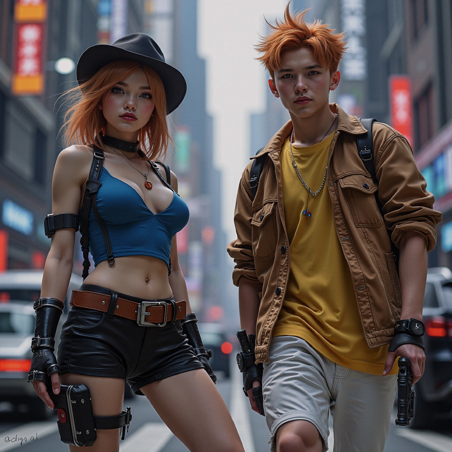 Stylish Urban Characters with Futuristic Gadgets