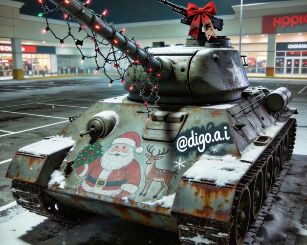Christmas Tank Wallpaper with Holiday Decorations