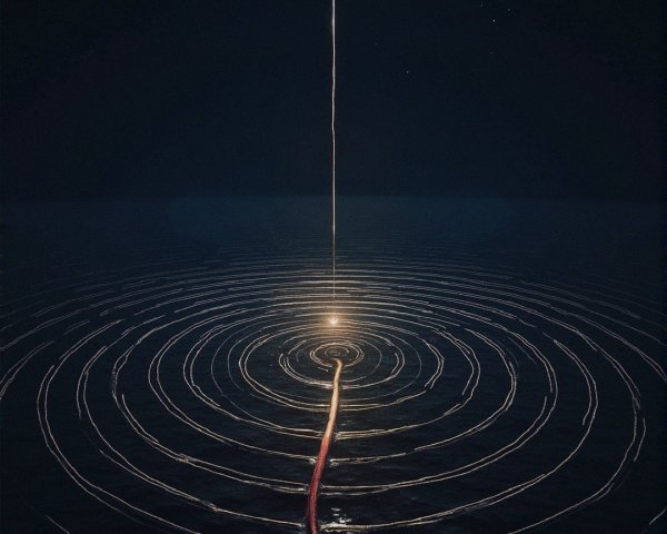 Serene Night Sky with Bright Star and Reflective Water