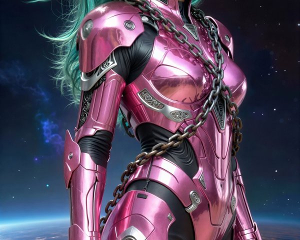 Futuristic Cyberpunk Portrait of a Cybernetic Woman