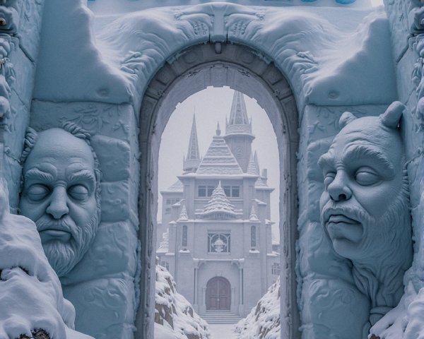 Icy Gateway to the Snow-Covered Castle Landscape