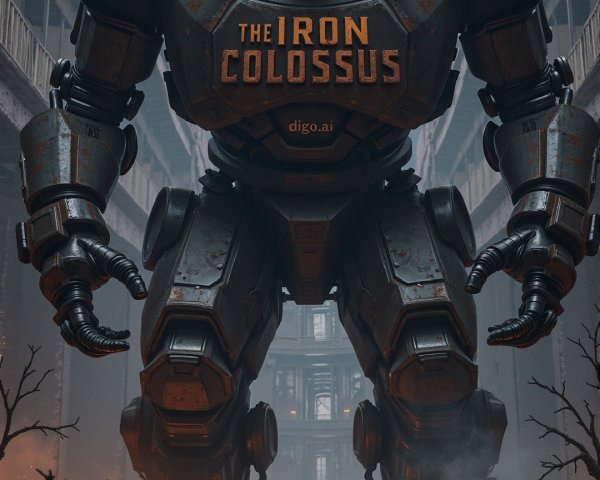 Colossal Robot in Ruined Futuristic Environment