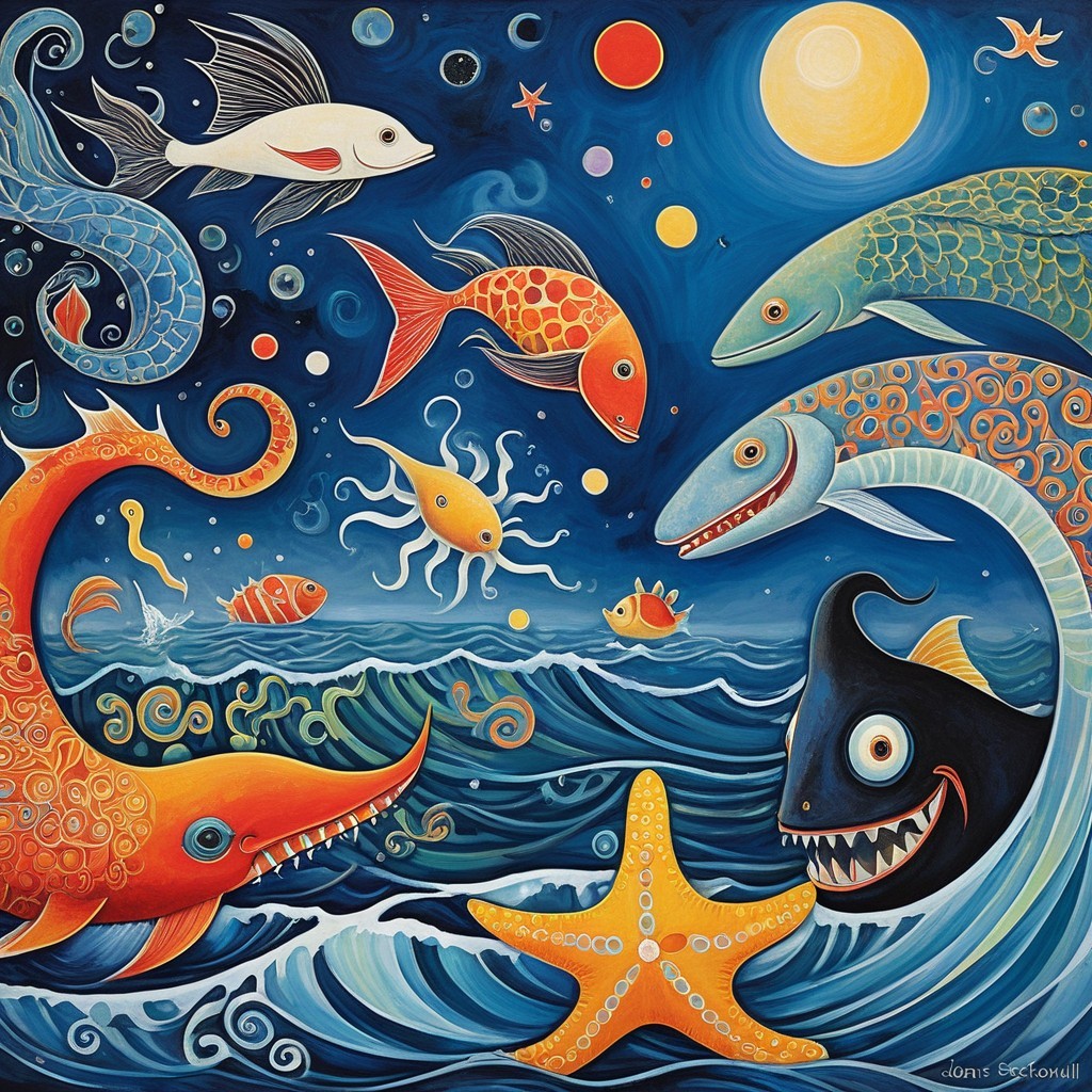 Vibrant Underwater Scene with Colorful Marine Life