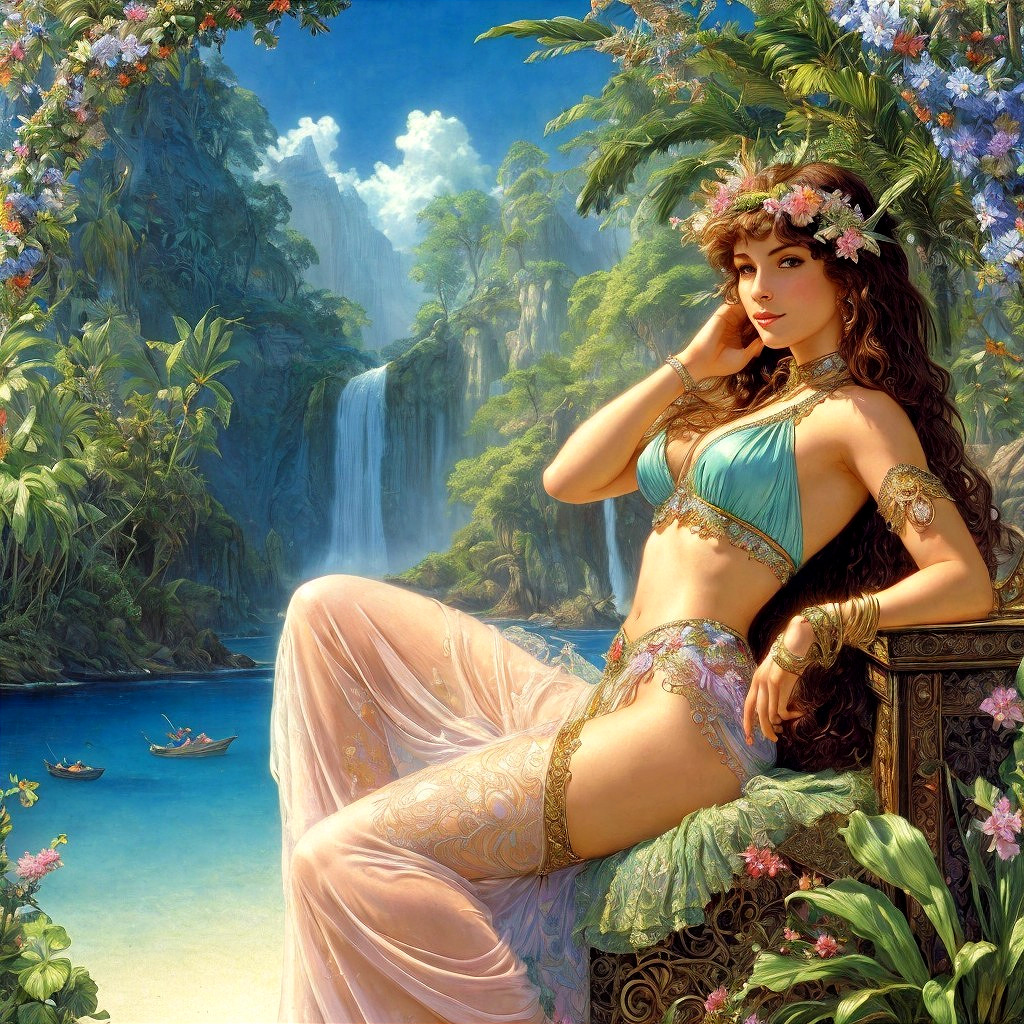Colorful Garments and Floral Crown by Serene Lagoon