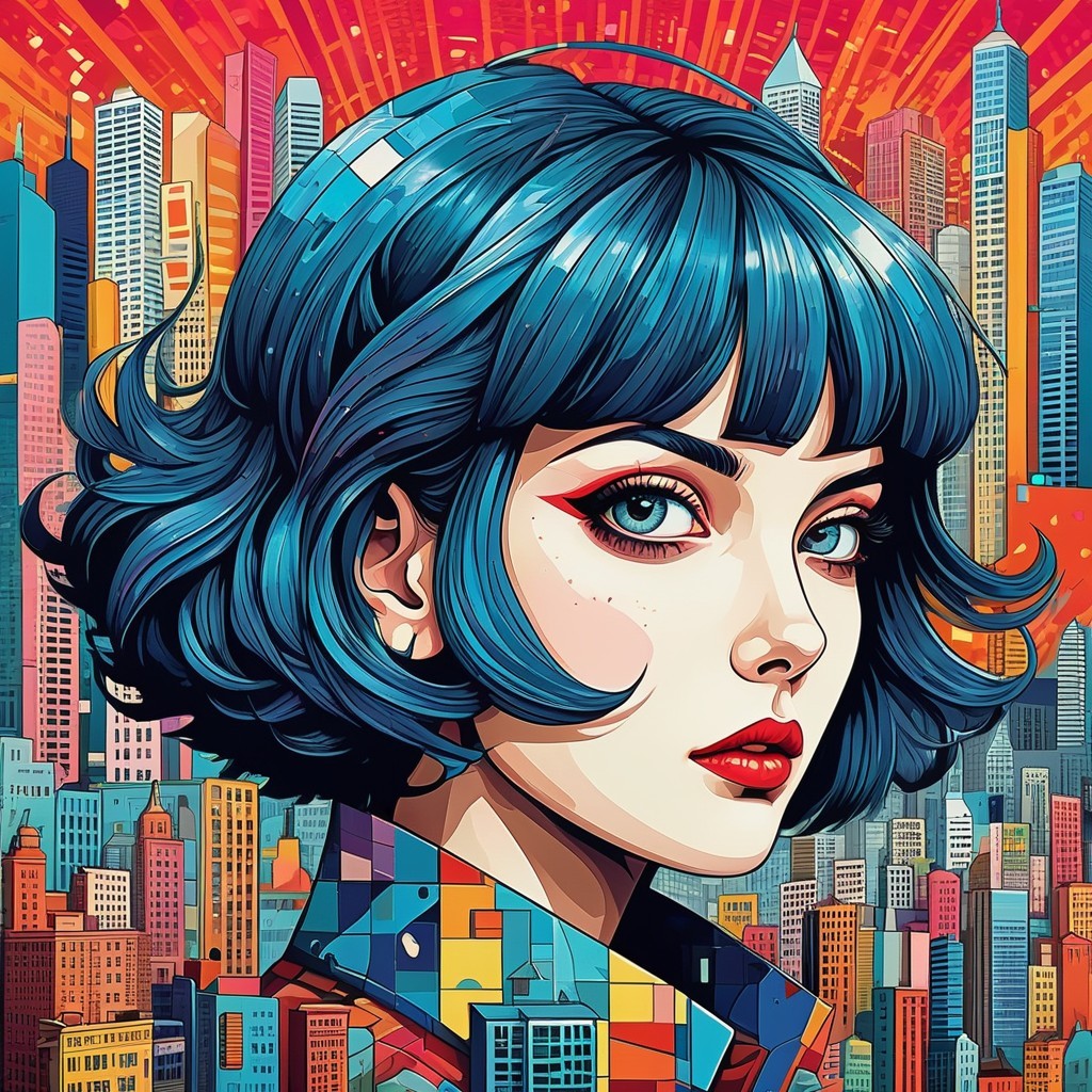 Vibrant Portrait of a Young Woman in Urban Setting