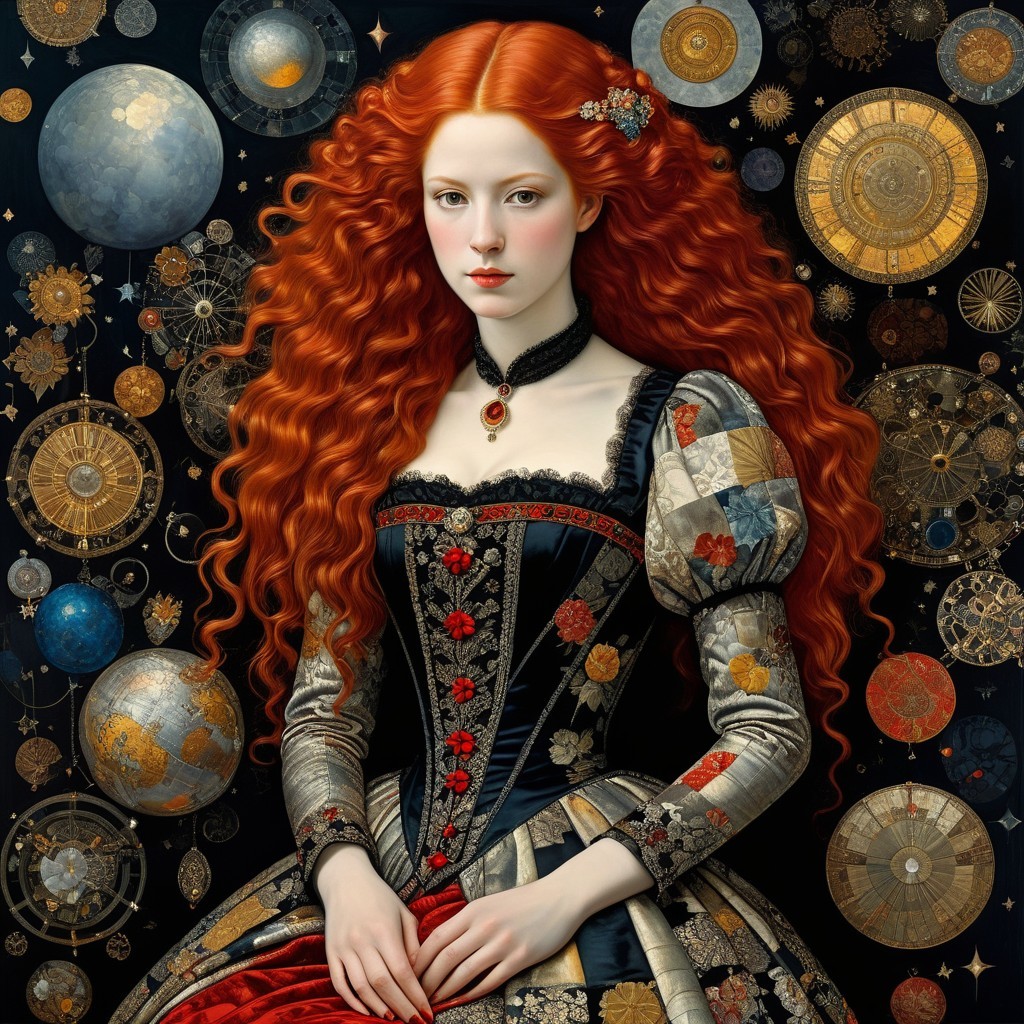 Detailed Digital Painting of a Woman in Renaissance Dress