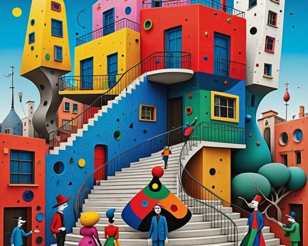 Whimsical Abstract Buildings in Vibrant Colors