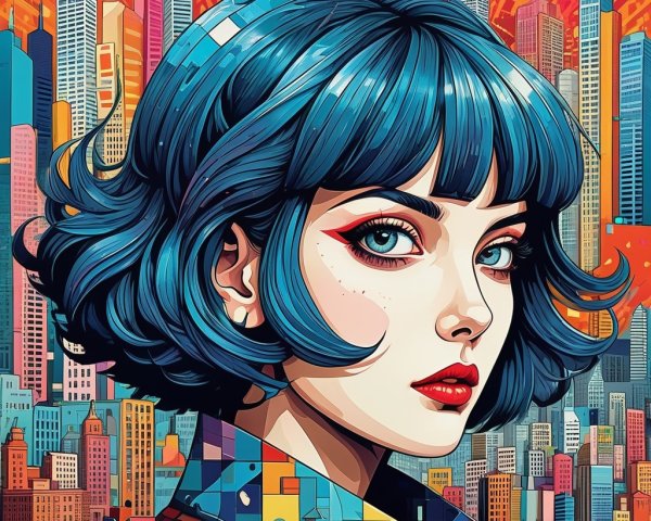 Vibrant Portrait of a Young Woman in Urban Setting
