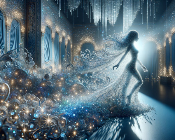 Ornate Room with Ethereal Figure and Magical Ambiance