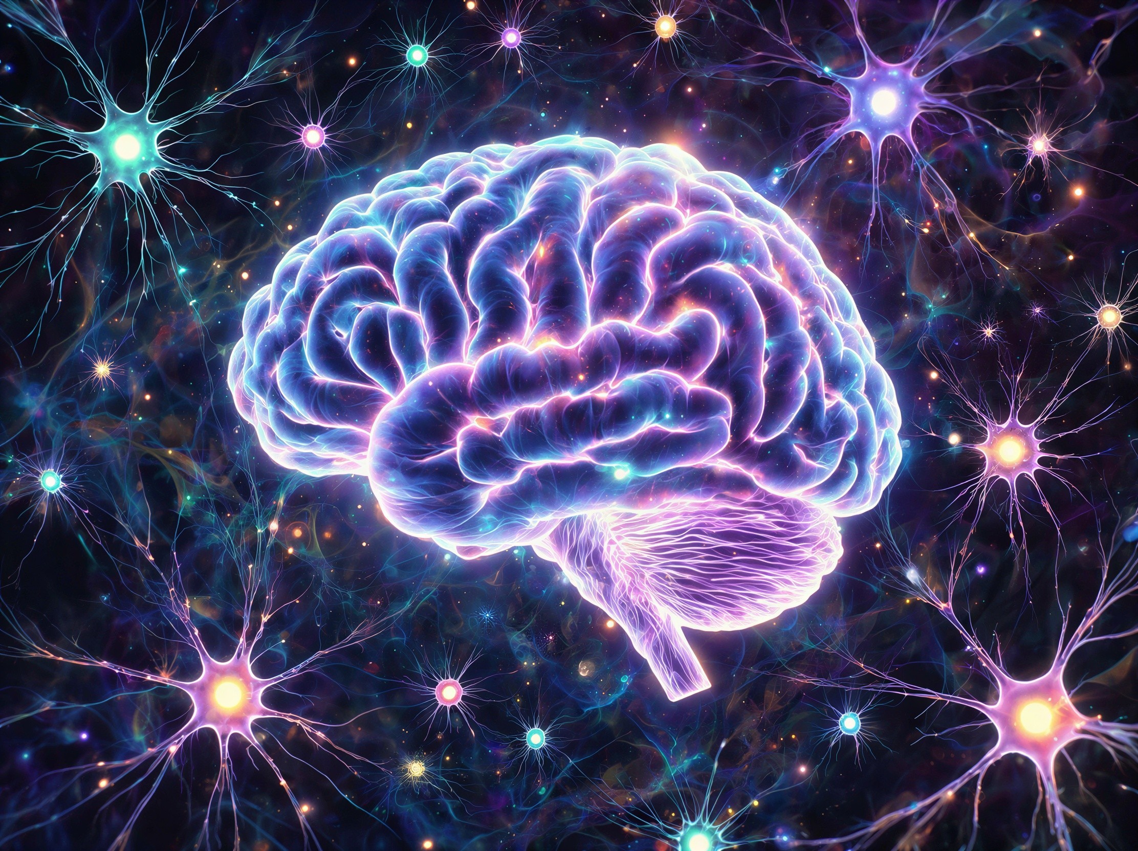 Bioluminescent Human Brain in Cosmic Background