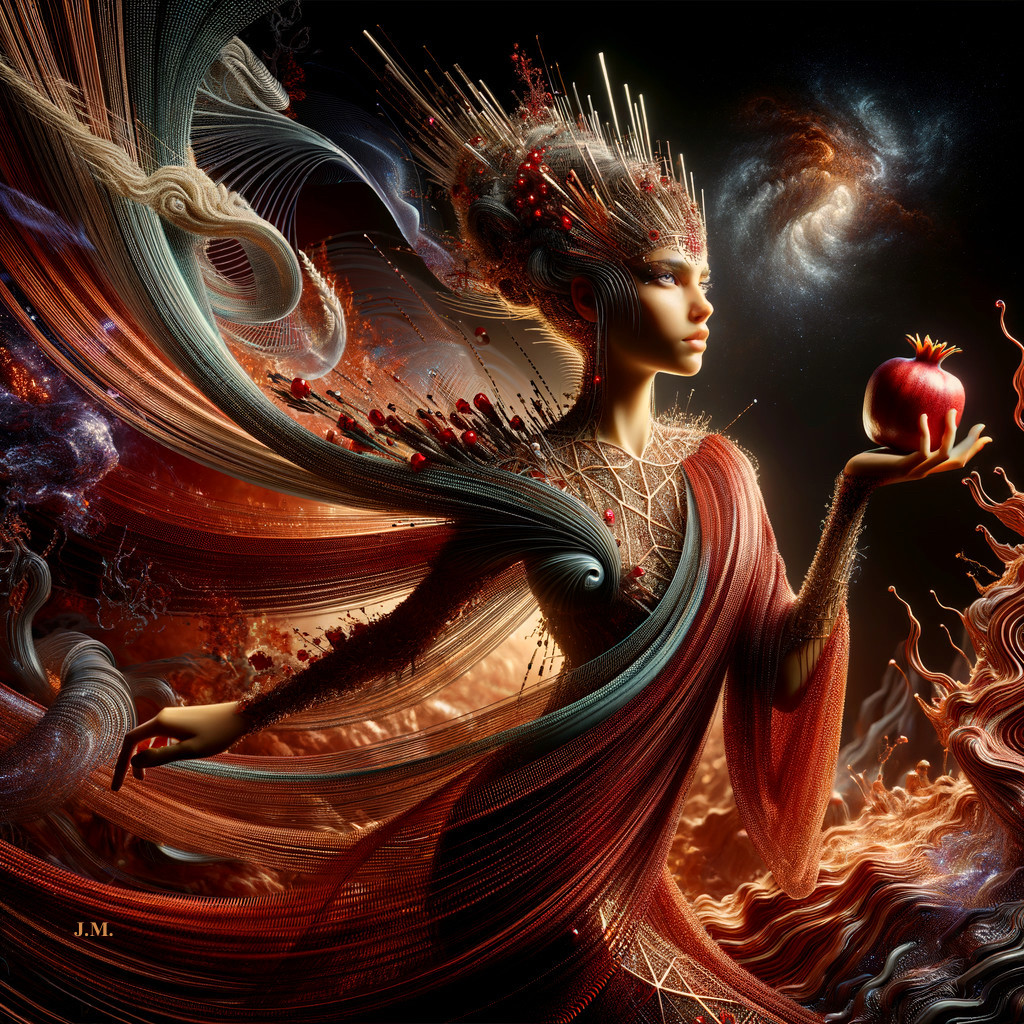 Cosmic Elegance in Colorful Fabrics and Symbols