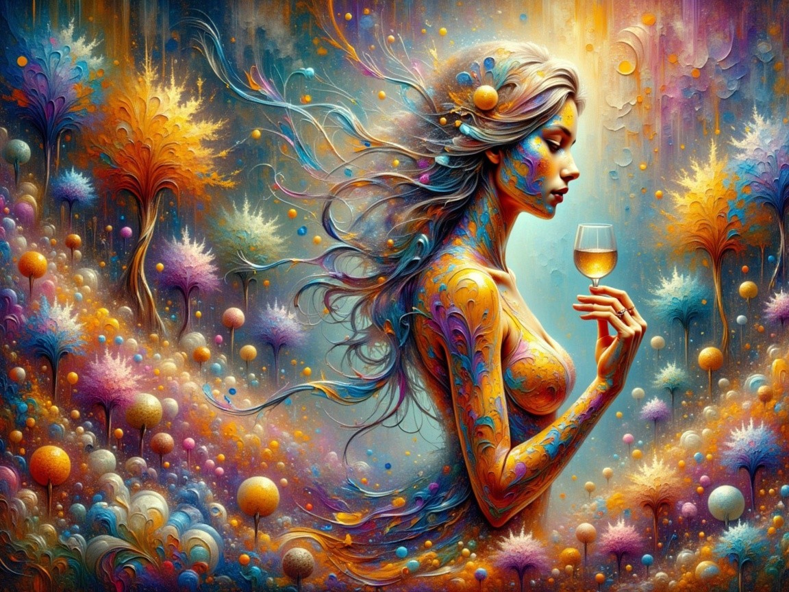 Surreal Portrait of a Woman in a Dreamy Landscape