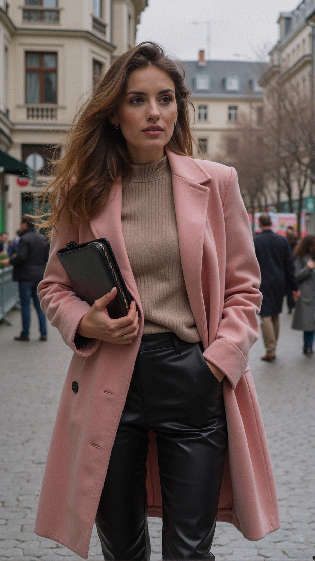 Stylish Woman in Chic Outfit on City Street