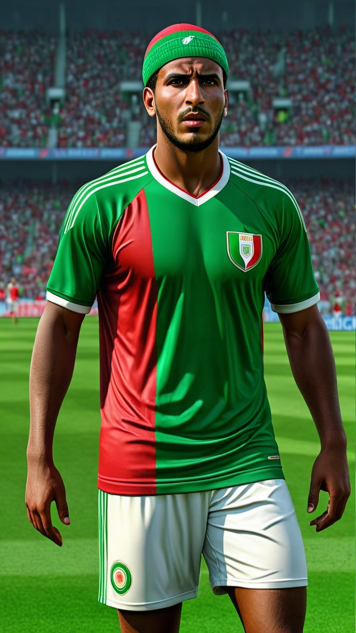 Confident Soccer Player on Vibrant Field with Fans