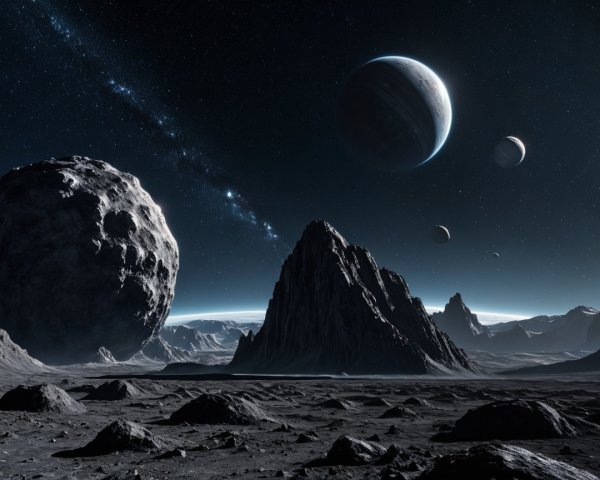 Panoramic View of a Dramatic Alien Landscape