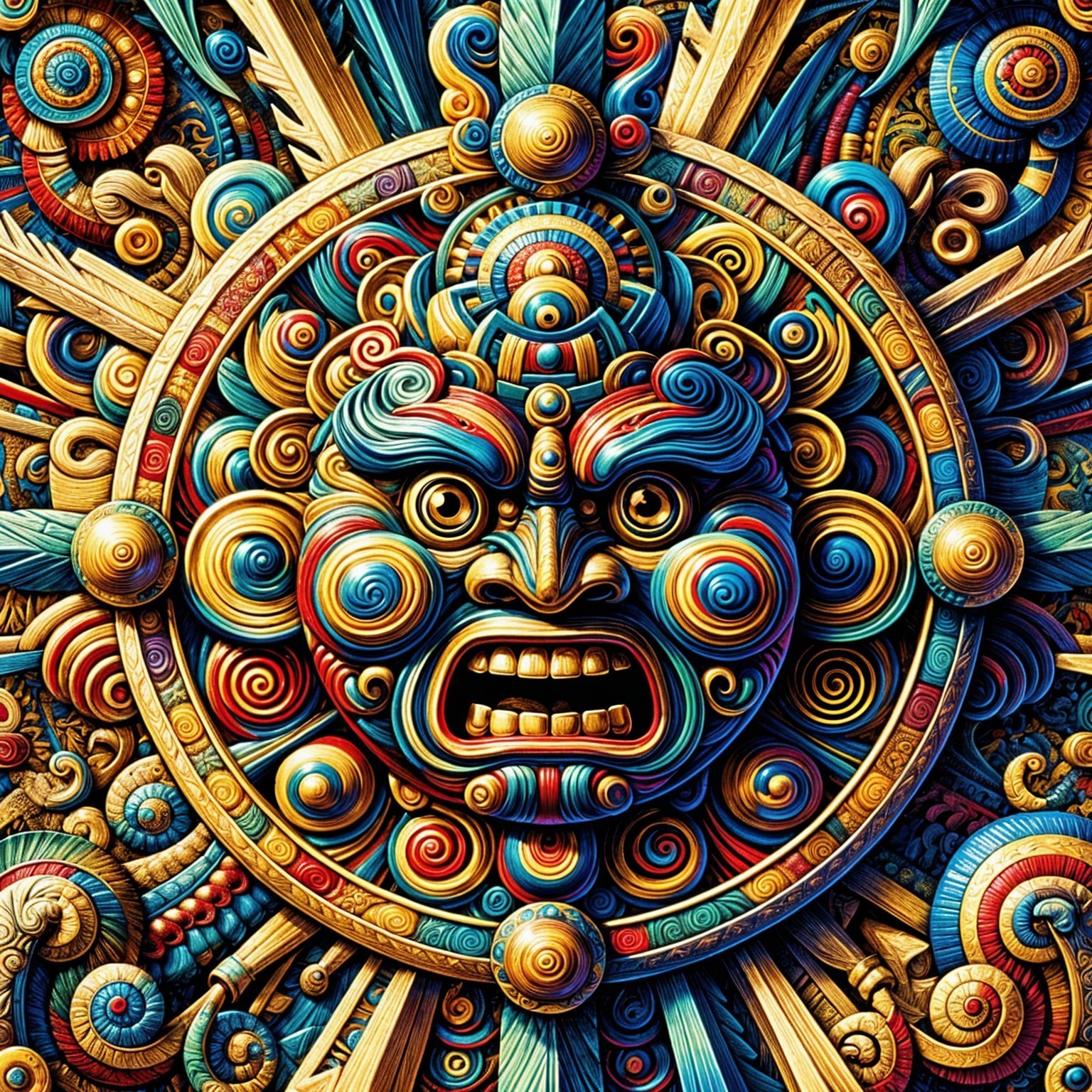 Intricate Vibrant Mask with Cultural Significance