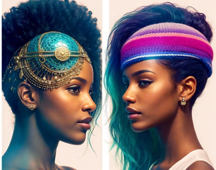 Stylish Women with Unique Hair Accessories