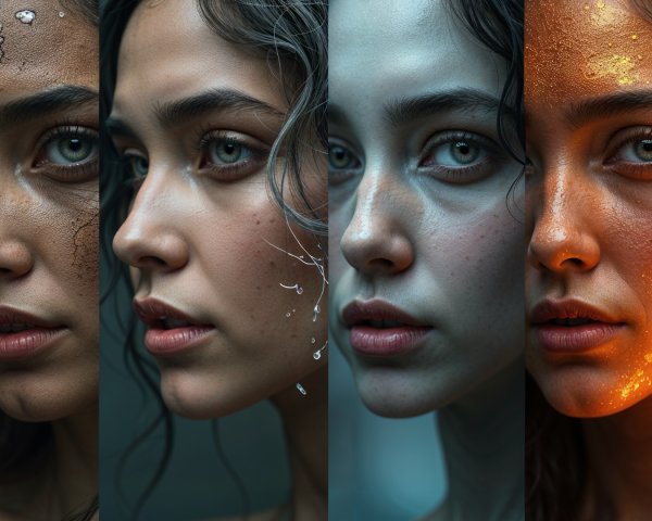 Four Portraits of a Woman Representing Elements