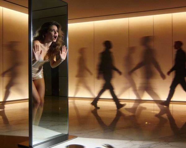 Young Woman in Strapless Dress by Modern Mirror