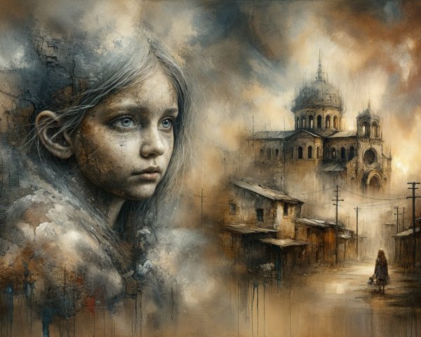 Portrait of a Young Girl in a Desolate Urban Setting