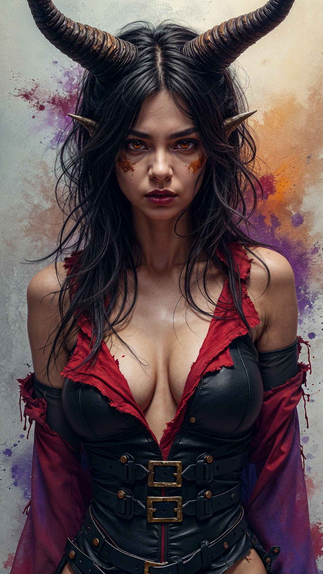 Character with Dark Hair, Horns, and Red Cloak