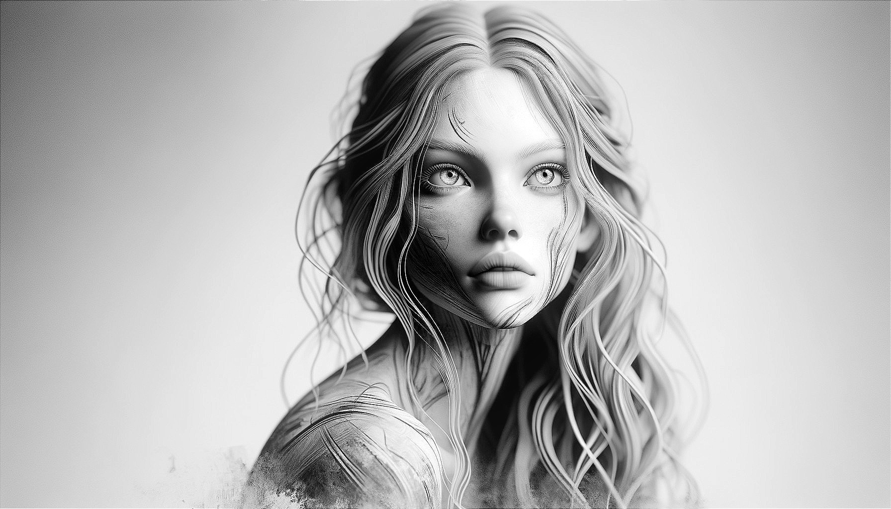 Ethereal Beauty: Digital Portrait Art