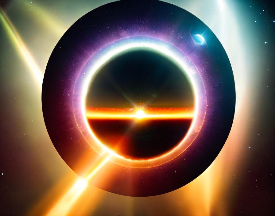 Cosmic Scene with Dark Silhouette and Vibrant Stars