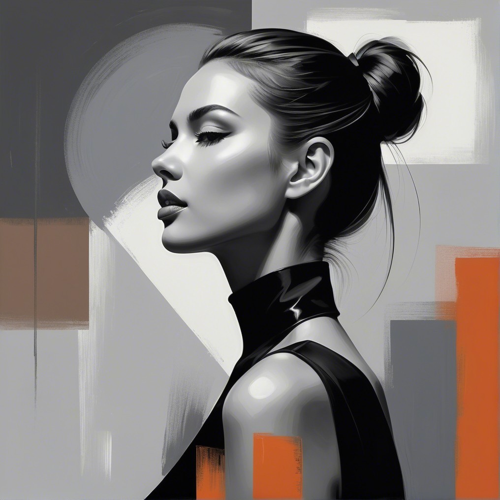 Profile View of Woman with Sleek Bun Hairstyle
