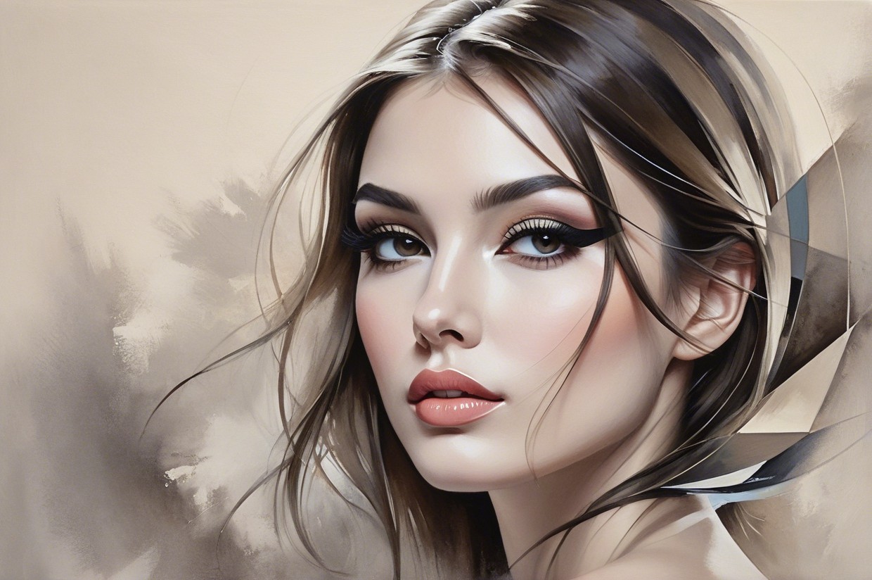 Portrait of a Young Woman with Flawless Complexion