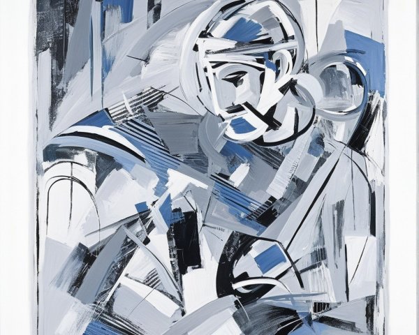 Abstract Composition with Bold Brushstrokes and Shapes