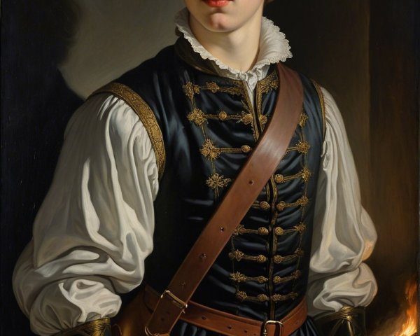 Portrait of a Young Man in Historical Outfit
