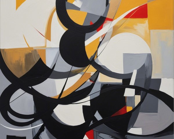 Abstract Composition with Dynamic Shapes and Colors