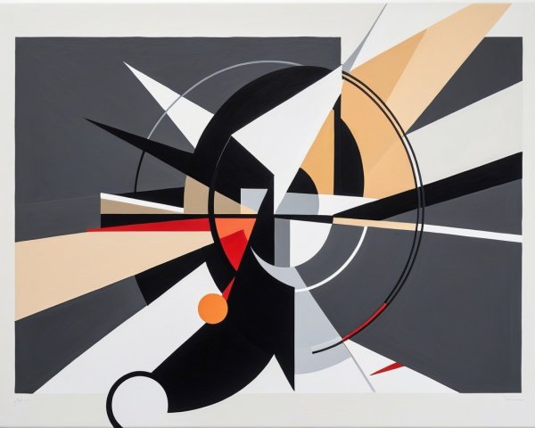 Dynamic Geometric Composition with Bold Color Contrast