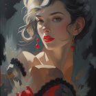 Portrait of a Young Woman with Vibrant Accessories