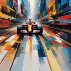 Dynamic Black Horse with Ferrari Logo and Motion Streaks