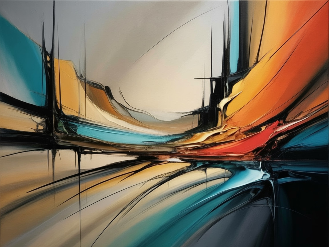Abstract Landscape with Vibrant Colors and Movement