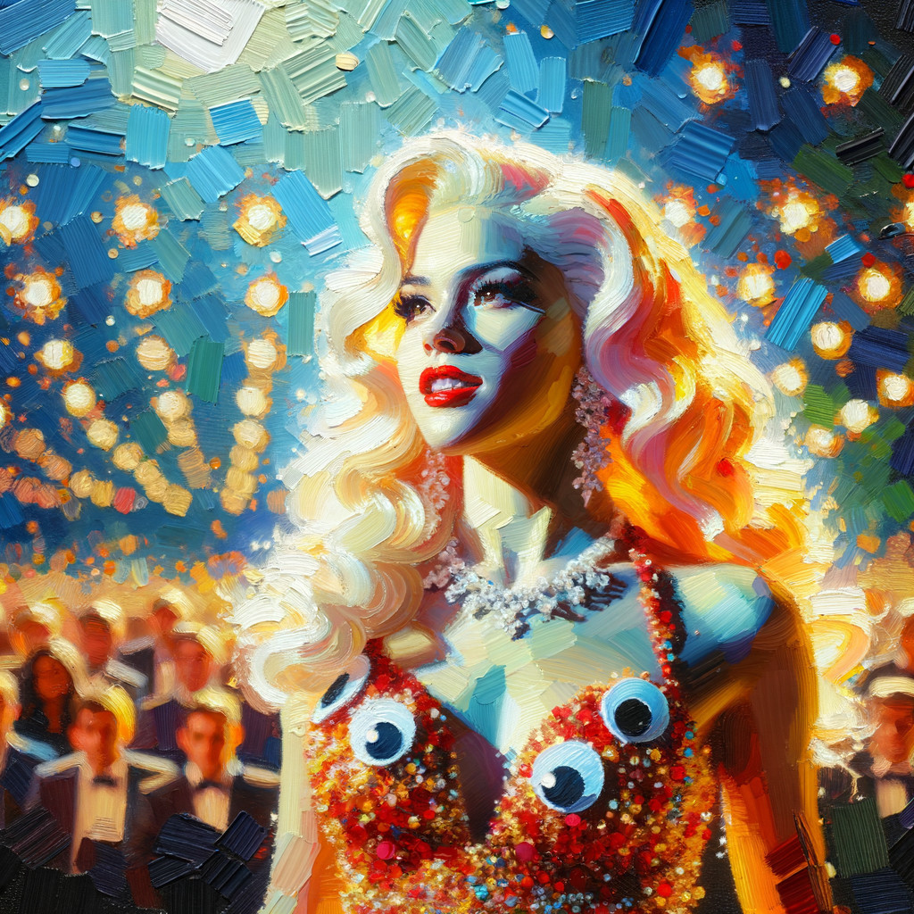Glamorous Performer in Dazzling Sequined Outfit