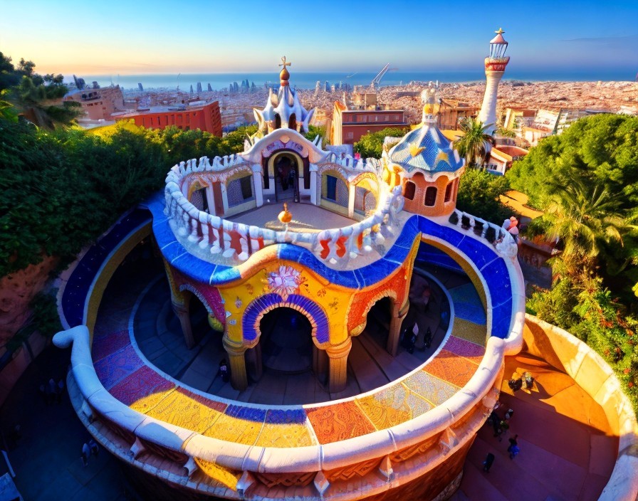 Colorful Architectural Structure in Urban Landscape