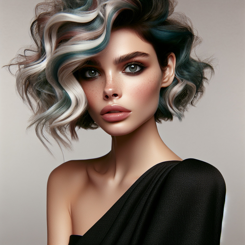 Portrait of a Young Woman with Vibrant Hair and Features