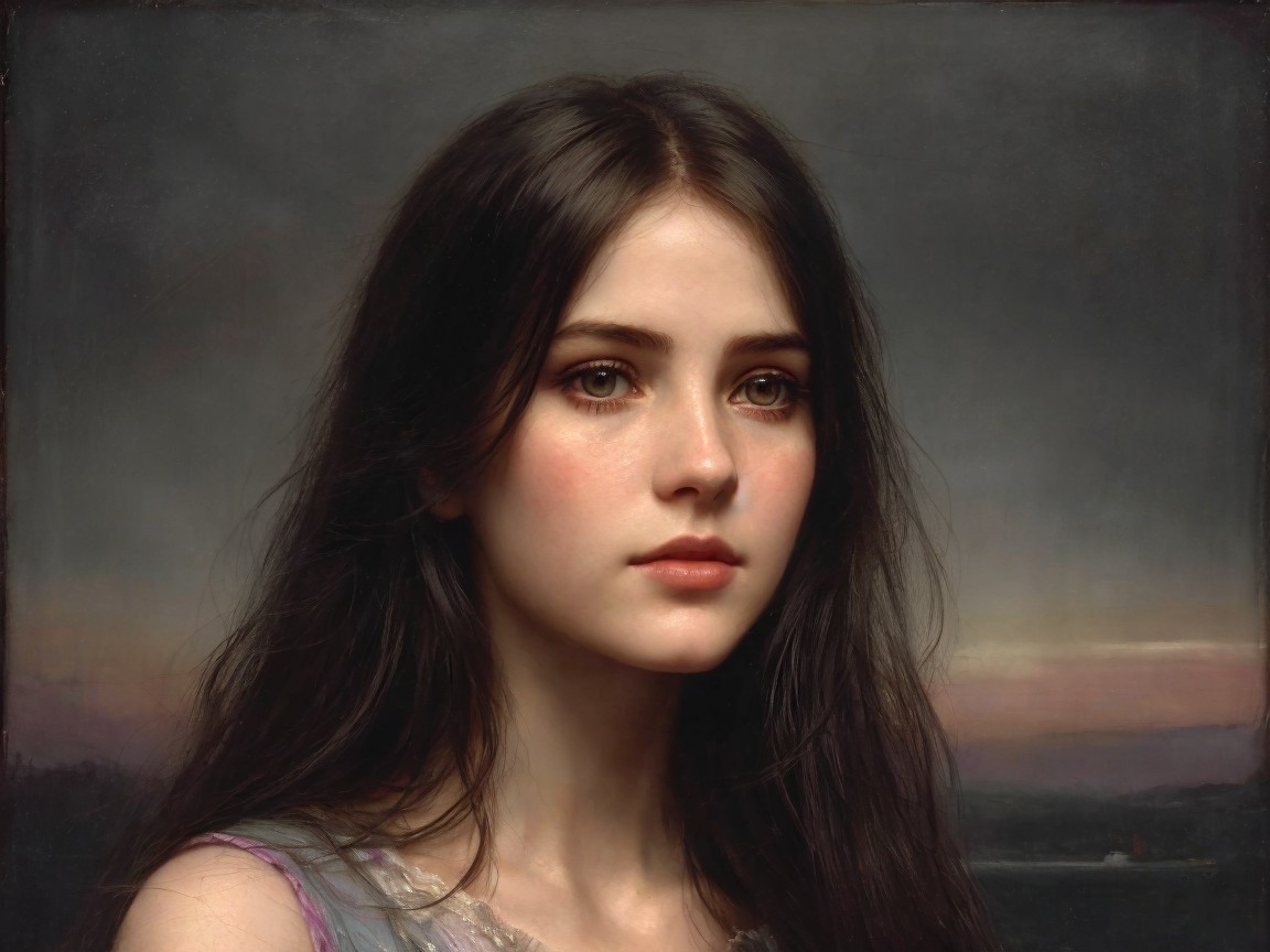 Portrait of a Young Woman with Ethereal Features